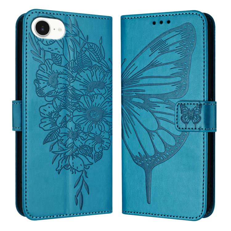 Embossed Butterfly Leather Phone Case, For iPhone 17e / 16e, For iPhone 17 Pro Max, For iPhone 17 Pro, For iPhone 17, For iPhone Air, For iPhone 16 Pro Max