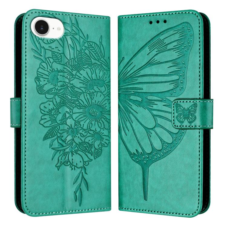 Embossed Butterfly Leather Phone Case, For iPhone 17e / 16e, For iPhone 17 Pro Max, For iPhone 17 Pro, For iPhone 17, For iPhone Air, For iPhone 16 Pro Max