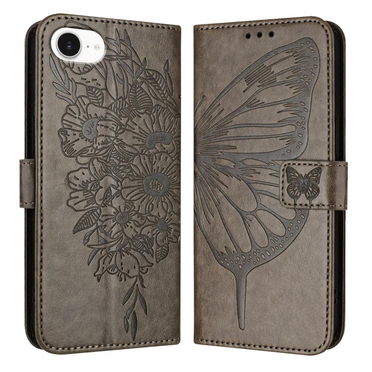 Embossed Butterfly Leather Phone Case, For iPhone 17e / 16e, For iPhone 17 Pro Max, For iPhone 17 Pro, For iPhone 17, For iPhone Air, For iPhone 16 Pro Max