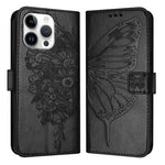 Embossed Butterfly Leather Phone Case, For iPhone 17e / 16e, For iPhone 17 Pro Max, For iPhone 17 Pro, For iPhone 17, For iPhone Air, For iPhone 16 Pro Max
