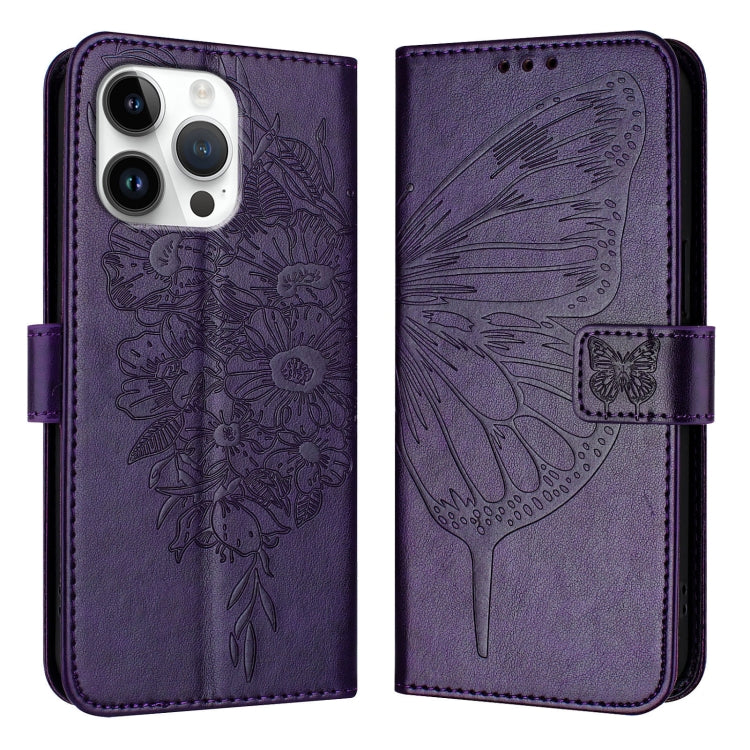 Embossed Butterfly Leather Phone Case, For iPhone 17e / 16e, For iPhone 17 Pro Max, For iPhone 17 Pro, For iPhone 17, For iPhone Air, For iPhone 16 Pro Max