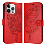 Embossed Butterfly Leather Phone Case, For iPhone 17e / 16e, For iPhone 17 Pro Max, For iPhone 17 Pro, For iPhone 17, For iPhone Air, For iPhone 16 Pro Max