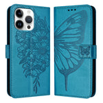 Embossed Butterfly Leather Phone Case, For iPhone 17e / 16e, For iPhone 17 Pro Max, For iPhone 17 Pro, For iPhone 17, For iPhone Air, For iPhone 16 Pro Max