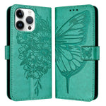 Embossed Butterfly Leather Phone Case, For iPhone 17e / 16e, For iPhone 17 Pro Max, For iPhone 17 Pro, For iPhone 17, For iPhone Air, For iPhone 16 Pro Max