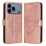 Embossed Butterfly Leather Phone Case, For iPhone 17e / 16e, For iPhone 17 Pro Max, For iPhone 17 Pro, For iPhone 17, For iPhone Air, For iPhone 16 Pro Max