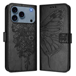 Embossed Butterfly Leather Phone Case, For iPhone 17e / 16e, For iPhone 17 Pro Max, For iPhone 17 Pro, For iPhone 17, For iPhone Air, For iPhone 16 Pro Max