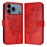 Embossed Butterfly Leather Phone Case, For iPhone 17e / 16e, For iPhone 17 Pro Max, For iPhone 17 Pro, For iPhone 17, For iPhone Air, For iPhone 16 Pro Max