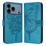 Embossed Butterfly Leather Phone Case, For iPhone 17e / 16e, For iPhone 17 Pro Max, For iPhone 17 Pro, For iPhone 17, For iPhone Air, For iPhone 16 Pro Max