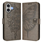 Embossed Butterfly Leather Phone Case, For iPhone 17e / 16e, For iPhone 17 Pro Max, For iPhone 17 Pro, For iPhone 17, For iPhone Air, For iPhone 16 Pro Max