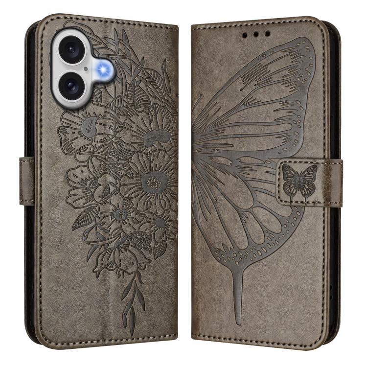 Embossed Butterfly Leather Phone Case, For iPhone 17e / 16e, For iPhone 17 Pro Max, For iPhone 17 Pro, For iPhone 17, For iPhone Air, For iPhone 16 Pro Max