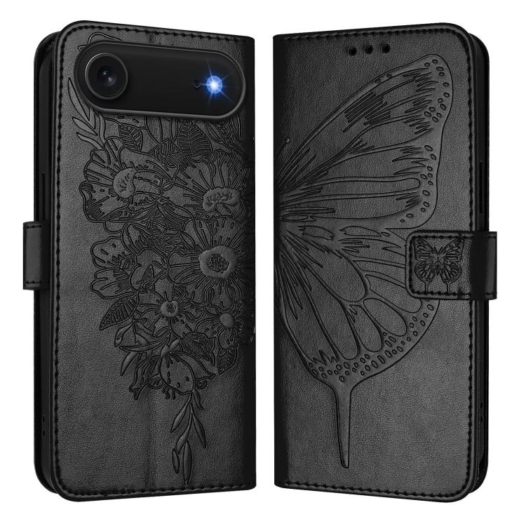 Embossed Butterfly Leather Phone Case, For iPhone 17e / 16e, For iPhone 17 Pro Max, For iPhone 17 Pro, For iPhone 17, For iPhone Air, For iPhone 16 Pro Max