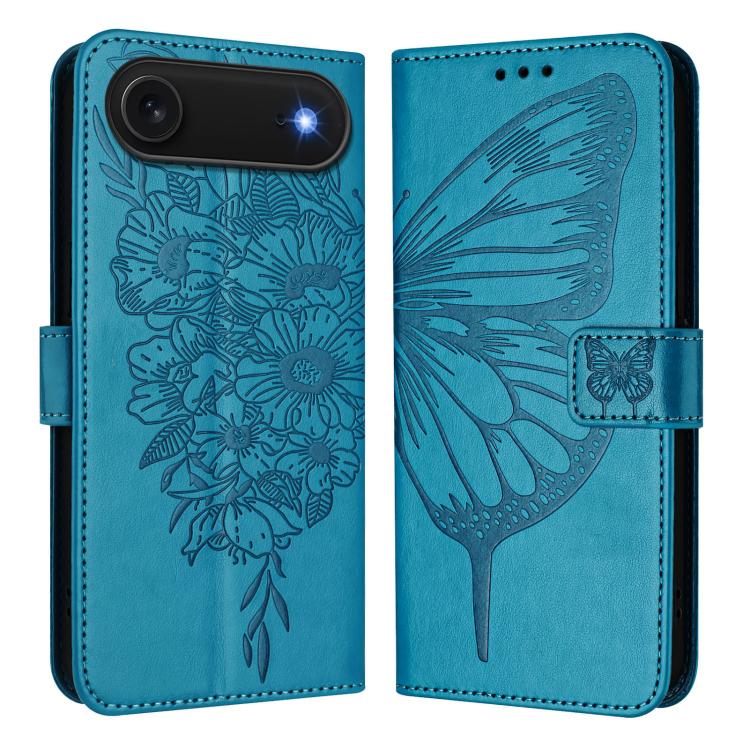Embossed Butterfly Leather Phone Case, For iPhone 17e / 16e, For iPhone 17 Pro Max, For iPhone 17 Pro, For iPhone 17, For iPhone Air, For iPhone 16 Pro Max