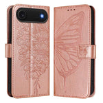 Embossed Butterfly Leather Phone Case, For iPhone 17e / 16e, For iPhone 17 Pro Max, For iPhone 17 Pro, For iPhone 17, For iPhone Air, For iPhone 16 Pro Max