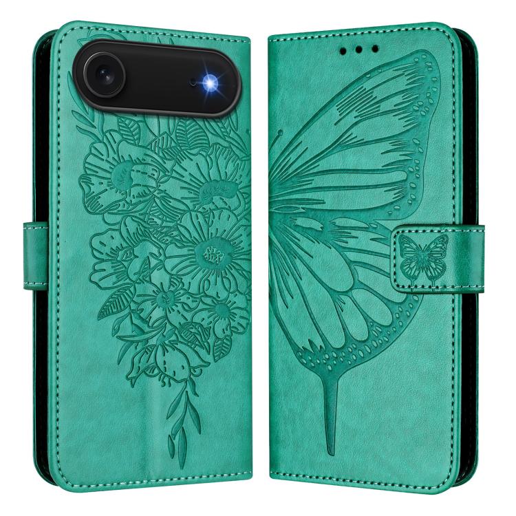 Embossed Butterfly Leather Phone Case, For iPhone 17e / 16e, For iPhone 17 Pro Max, For iPhone 17 Pro, For iPhone 17, For iPhone Air, For iPhone 16 Pro Max