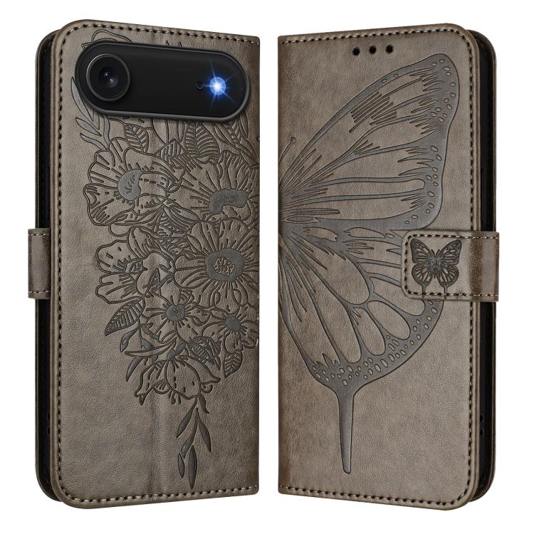 Embossed Butterfly Leather Phone Case, For iPhone 17e / 16e, For iPhone 17 Pro Max, For iPhone 17 Pro, For iPhone 17, For iPhone Air, For iPhone 16 Pro Max