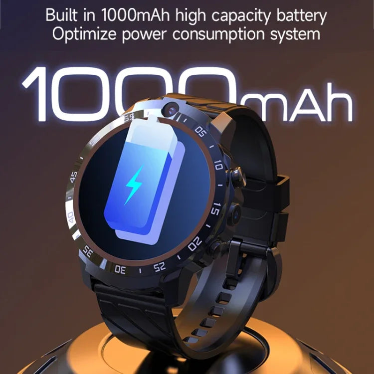 MT27 4G+64G 1.6인치 IP67 방수 4G 안드로이드 8.1 스마트 시계 심박수 / GPS 지원, 가죽 밴드