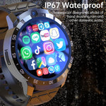 MT27 4G+64G 1.6인치 IP67 방수 4G 안드로이드 8.1 스마트 시계 심박수 / GPS 지원, 가죽 밴드
