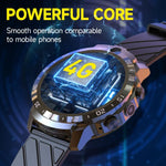 MT27 4G+64G 1.6인치 IP67 방수 4G 안드로이드 8.1 스마트 시계 심박수 / GPS 지원, 가죽 밴드