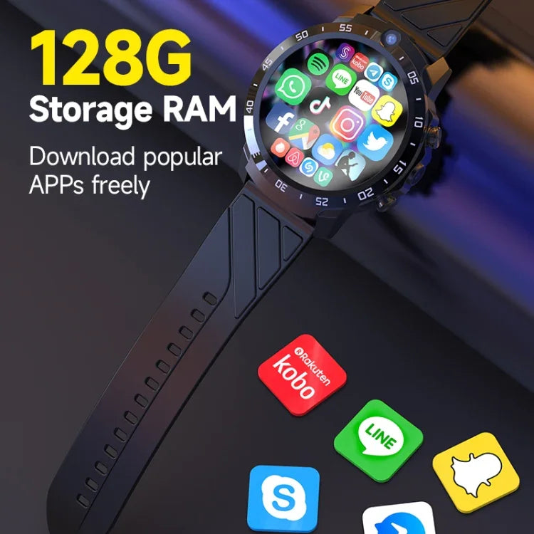 MT27 4G+64G 1.6인치 IP67 방수 4G 안드로이드 8.1 스마트 시계 심박수 / GPS 지원, 가죽 밴드
