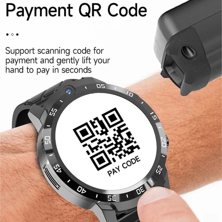 MT27 4G+64G 1.6인치 IP67 방수 4G 안드로이드 8.1 스마트 시계 심박수 / GPS 지원, 가죽 밴드