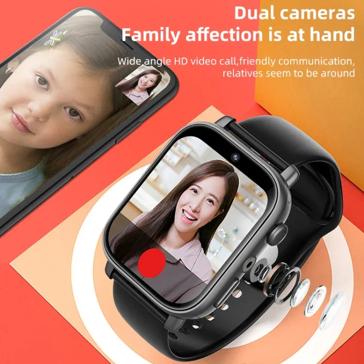 UNIWA X1S 1.9인치 IP67 방수 4G 안드로이드 8.1 듀얼 카메라 스마트 시계 온도 측정 지원, 1G+8G, 2G+16G
