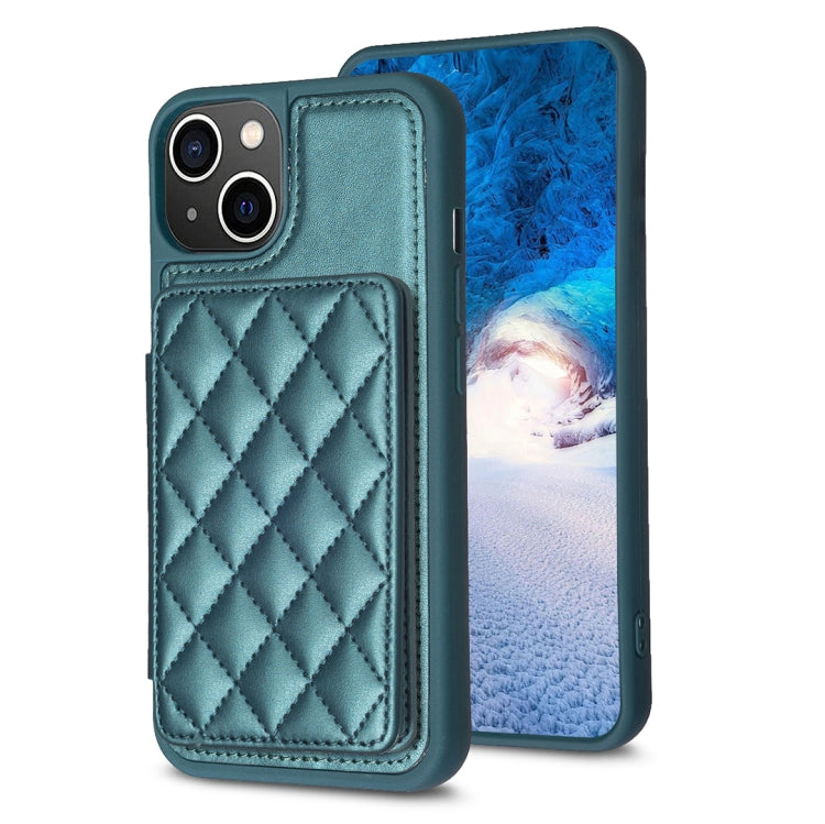 BF25 Square Plaid Card Bag Holder Phone Case, For iPhone 14 Plus, For iPhone 15 Pro Max, For iPhone 15 Pro, For iPhone 14 / 13, For iPhone 14 Pro, For iPhone 15 Plus