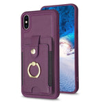 BF27 Metal Ring Card Bag Holder Phone Case, For iPhone XS Max, For iPhone 8 Plus / 7 Plus