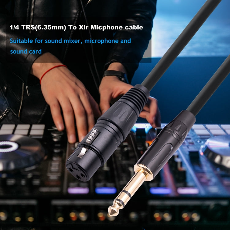 6.35mm 1/4 TRS 수컷 to XLR 3핀 암 마이크로폰 케이블, 1m, 1.8m, 3m, 5m, 10m