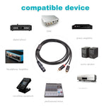 RCA20 XLR 암-듀얼 RCA Y-스플리터 오디오 케이블, 1m, 2m, 3m