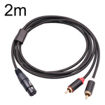 RCA20 XLR 암-듀얼 RCA Y-스플리터 오디오 케이블, 1m, 2m, 3m
