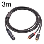 RCA20 XLR 암-듀얼 RCA Y-스플리터 오디오 케이블, 1m, 2m, 3m