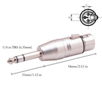 LZ1179 6.35mm 1/4 TRS 수- XLR 3핀 암 어댑터, LZ1179