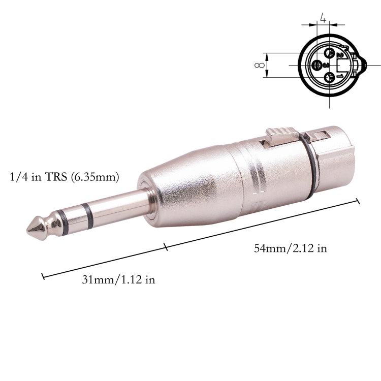 LZ1179 6.35mm 1/4 TRS 수- XLR 3핀 암 어댑터, LZ1179
