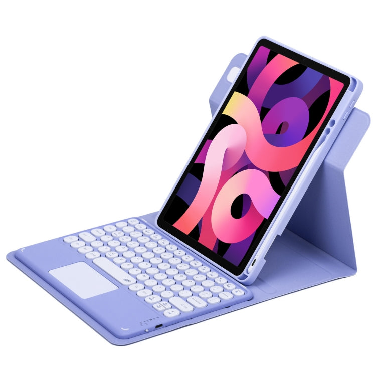 라운드 버튼 360도 회전 가능한 블루투스 키보드 가죽 케이스 터치패드 포함, iPad 10세대 10.9 2022용, iPad Air 2022 / iPad Pro 11 2021용, iPad 10.2 2021 / Air 2019용