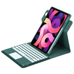 라운드 버튼 360도 회전 가능한 블루투스 키보드 가죽 케이스 터치패드 포함, iPad 10세대 10.9 2022용, iPad Air 2022 / iPad Pro 11 2021용, iPad 10.2 2021 / Air 2019용