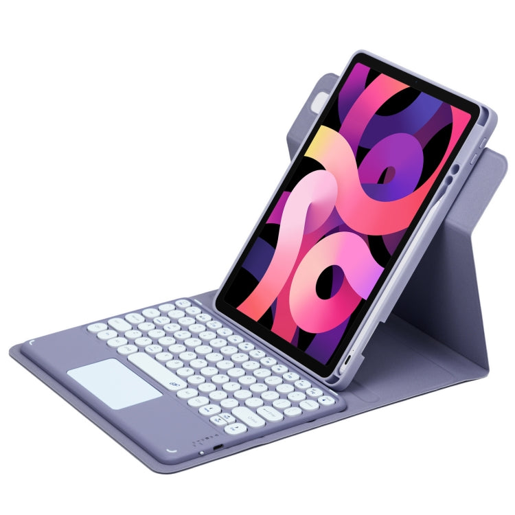 라운드 버튼 360도 회전 가능한 블루투스 키보드 가죽 케이스 터치패드 포함, iPad 10세대 10.9 2022용, iPad Air 2022 / iPad Pro 11 2021용, iPad 10.2 2021 / Air 2019용