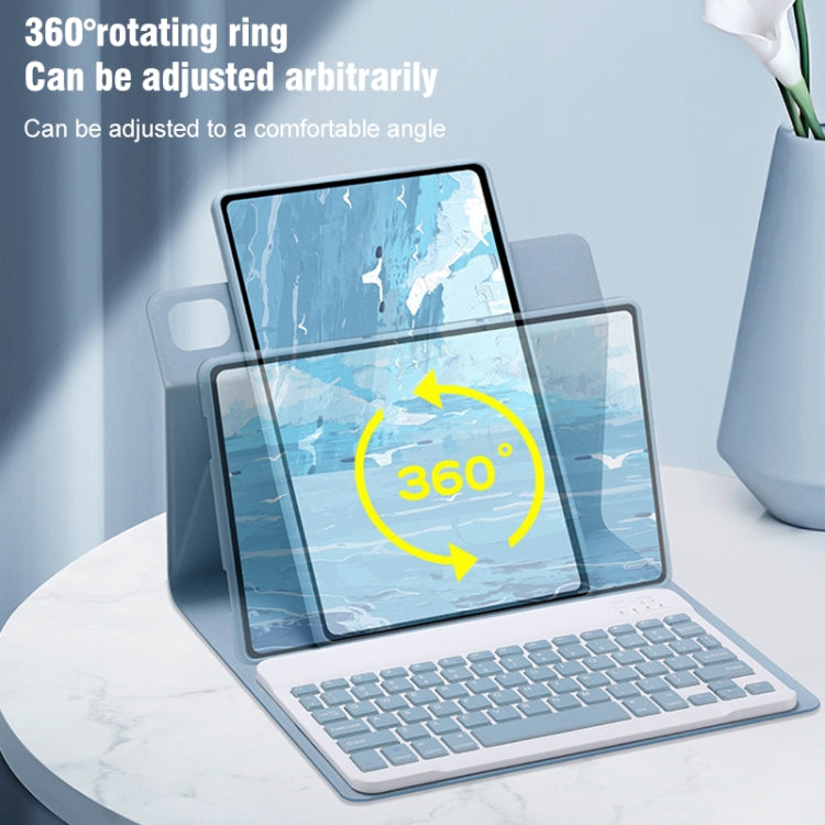 라운드 버튼 360도 회전 가능한 블루투스 키보드 가죽 케이스 터치패드 포함, iPad 10세대 10.9 2022용, iPad Air 2022 / iPad Pro 11 2021용, iPad 10.2 2021 / Air 2019용