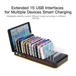WLX-815P 180W 15포트 USB 고속 충전 도크 스마트 충전기 홀더 포함, 180W 미국 플러그, 180W EU 플러그, 180W 영국 플러그, 180W 호주 플러그