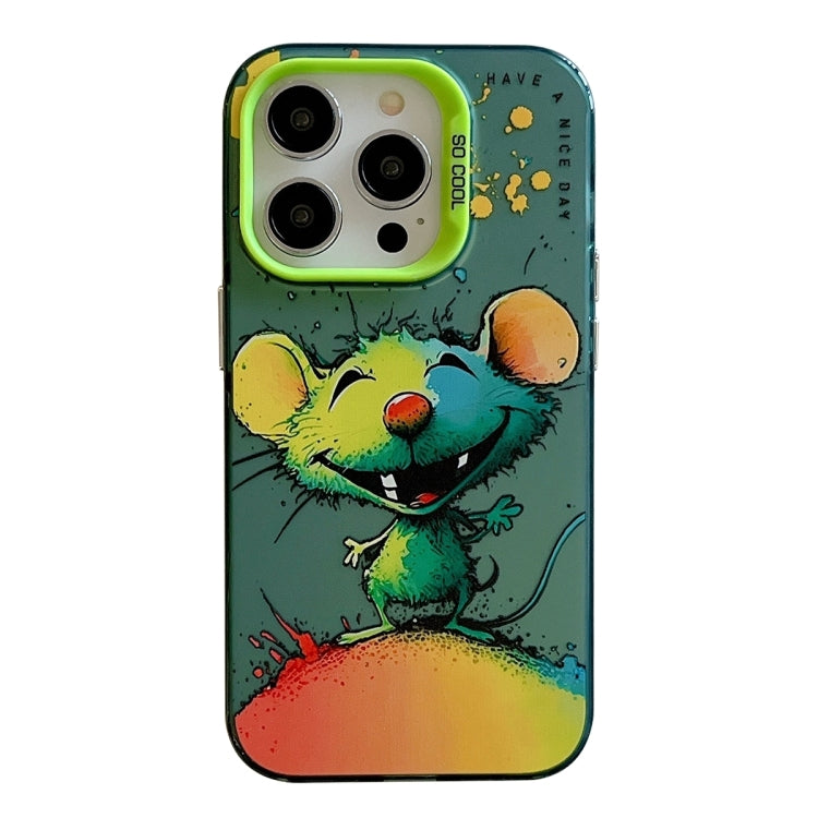 동물 무늬 유화 시리즈 PC + TPU 휴대폰 케이스, 아이폰 16 프로 맥스용