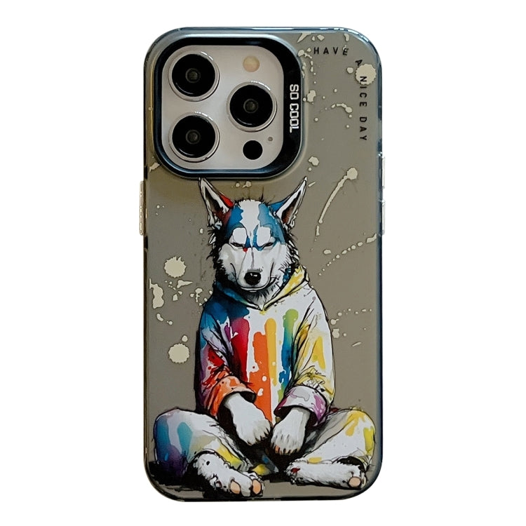 동물 패턴 유화 시리즈 PC + TPU 휴대폰 케이스, 아이폰 16 프로용