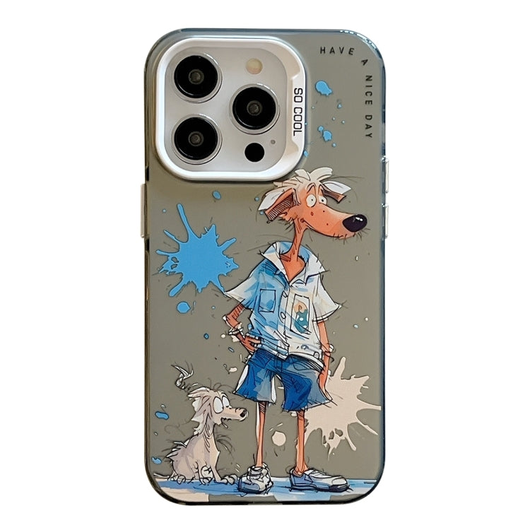 동물 패턴 유화 시리즈 PC + TPU 휴대폰 케이스, 아이폰 16 프로용