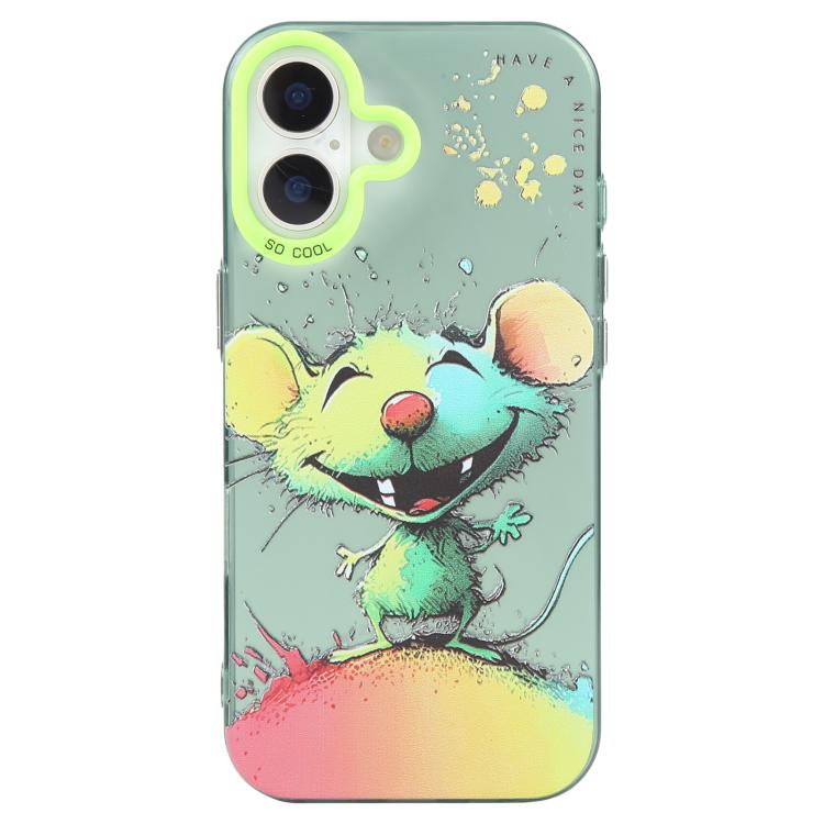 동물 패턴 유화 시리즈 PC + TPU 휴대폰 케이스, 아이폰 16 플러스용