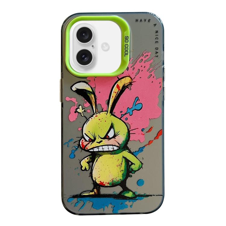 동물 무늬 유화 시리즈 PC + TPU 휴대폰 케이스, 아이폰 16 프로 맥스용