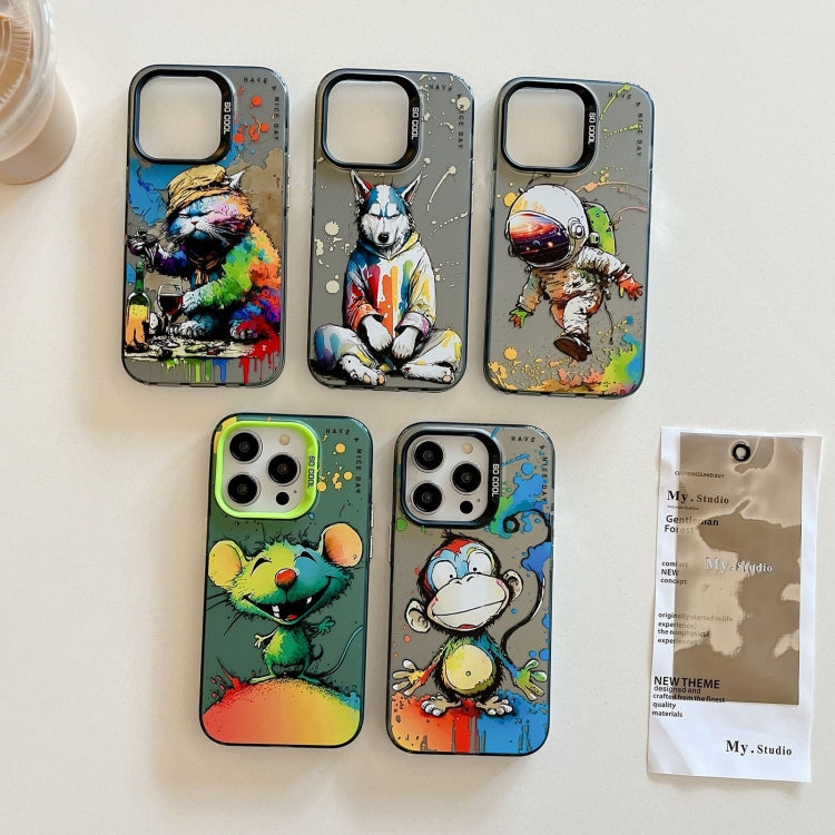 Animal Pattern Oil Painting Series PC + TPU Phone Case, For iPhone 13 Pro