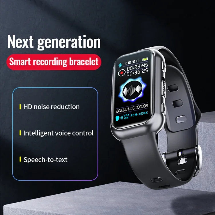 JNN S16 스마트 HD 노이즈 감소 블루투스 MP3 음성 제어 녹음 팔찌, 4GB, 8GB, 16GB, 32GB, 64GB