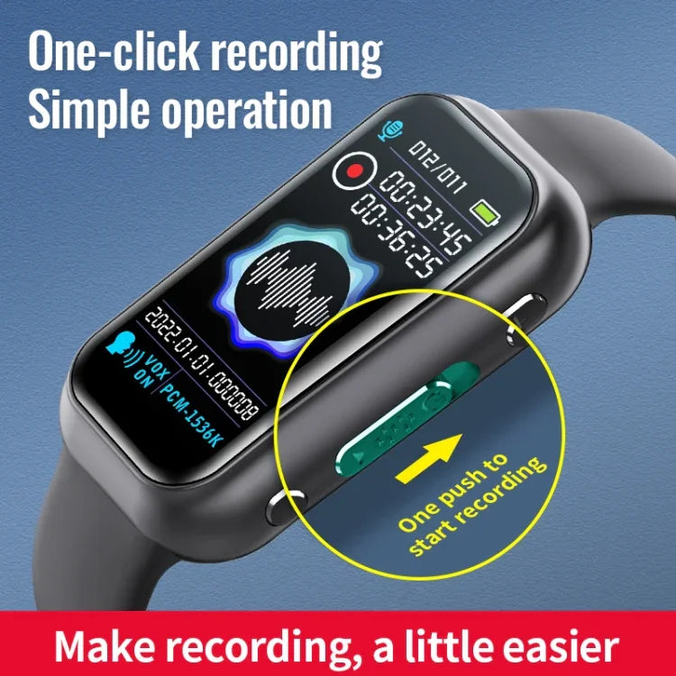 JNN S16 스마트 HD 노이즈 감소 블루투스 MP3 음성 제어 녹음 팔찌, 4GB, 8GB, 16GB, 32GB, 64GB
