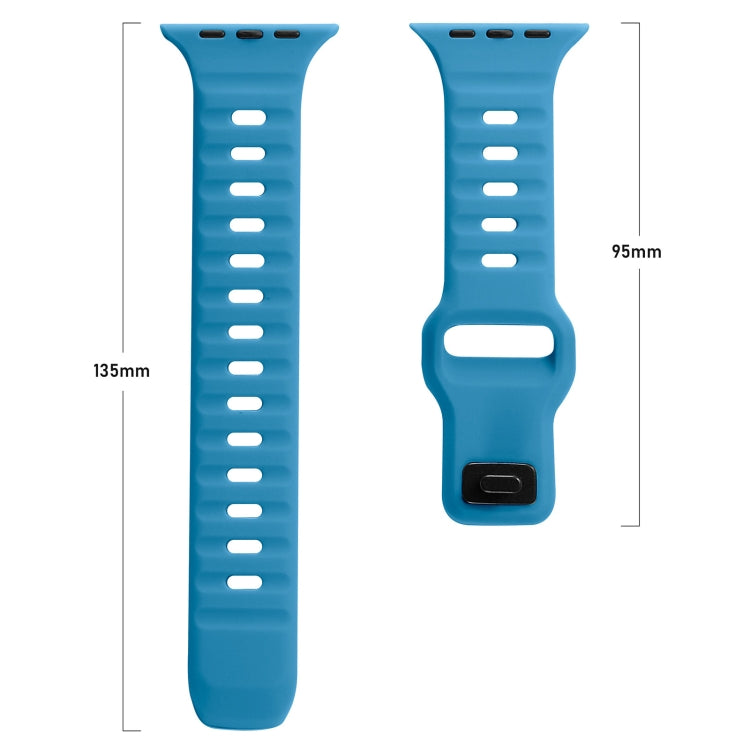 Square Buckle Stripes Silicone Watch Band, For Apple Watch Series 9 41mm, For Apple Watch Ultra 49mm