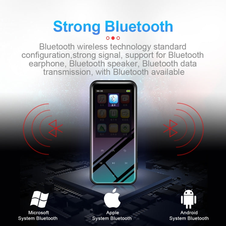 M15 다기능 스마트 음성 녹음기 MP3 하이파이 사운드 뮤직 플레이어 워크맨, 블루투스 버전, 4GB, 8GB, 16GB, 32GB