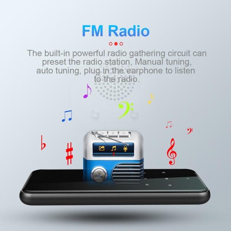 M15 다기능 스마트 음성 녹음기 MP3 하이파이 사운드 뮤직 플레이어 워크맨, 블루투스 버전, 4GB, 8GB, 16GB, 32GB