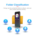 M15 다기능 스마트 음성 녹음기 MP3 하이파이 사운드 뮤직 플레이어 워크맨, 블루투스 버전, 4GB, 8GB, 16GB, 32GB
